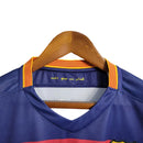 Camisa Retrô Barcelona I 15/16 - Masculina  - Azul com detalhes em vermelho e amarelo