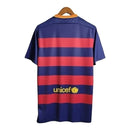 Camisa Retrô Barcelona I 15/16 - Masculina  - Azul com detalhes em vermelho e amarelo